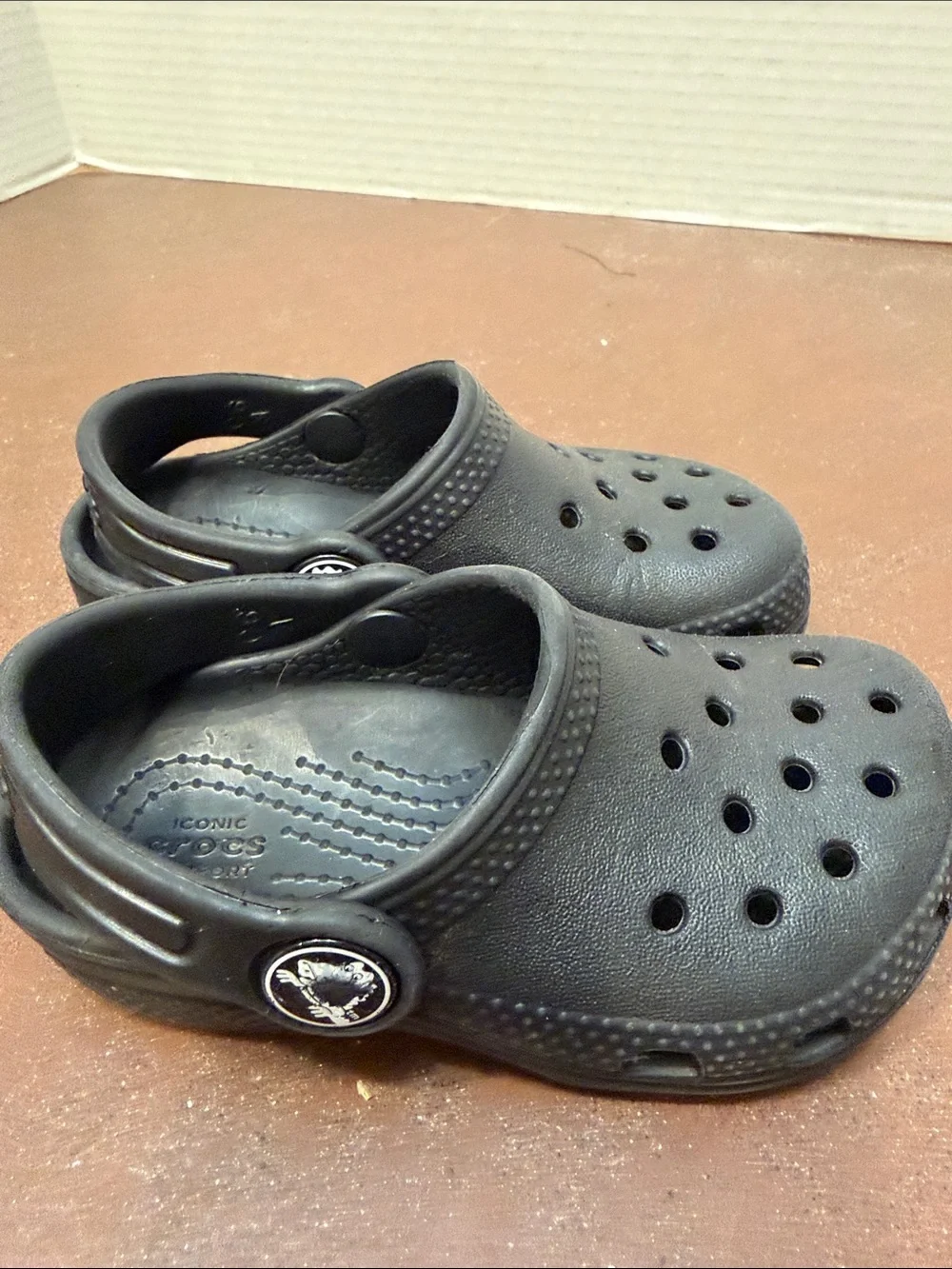 CROCS Kids Black Classic Clog with Heel Strap